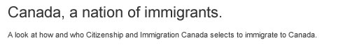 Canada - A Nation of Immigrants